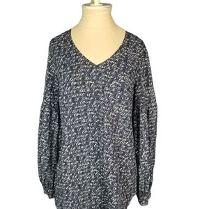 Cabi Womens Navy Blue White Purple "love" Tunic Sh